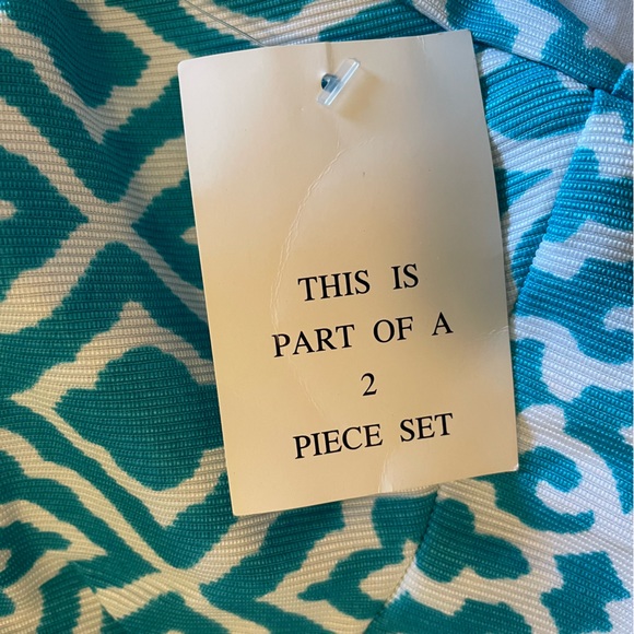 Kim Rogers aqua blue & white 2pc jacket dress 4 petite NWT - Picture 16 of 16